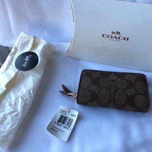 NEW! COACH Double Zip PVC Coin Case